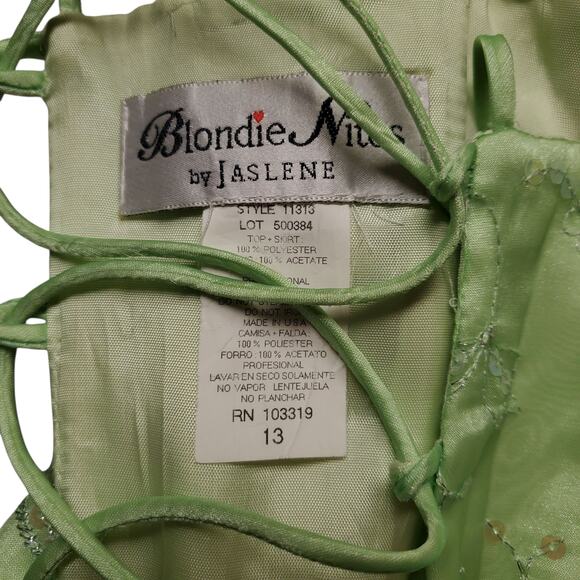 Y2k Blondie Nites by Jaslene Fairycore Sequin Green Corset Top - XS - Picture 3 of 7